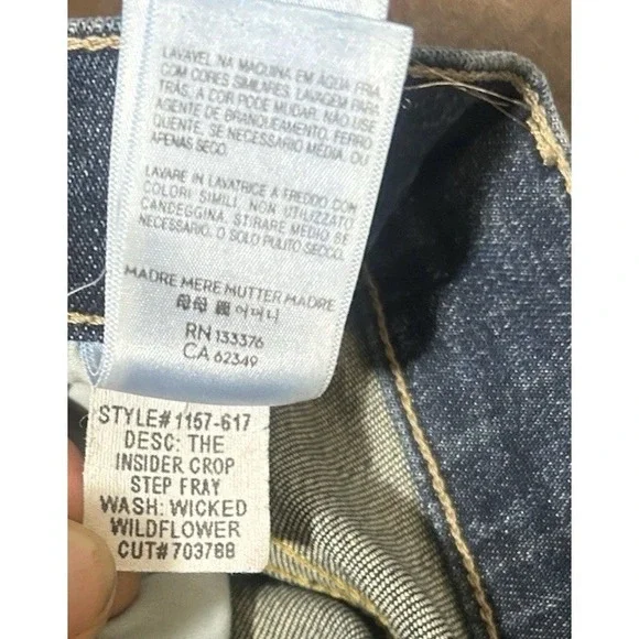 MOTHER Jeans The Insider Crop Step Fray Sz 28 Raw Hem (29x25) Wicked Wildflowers - Picture 11 of 12